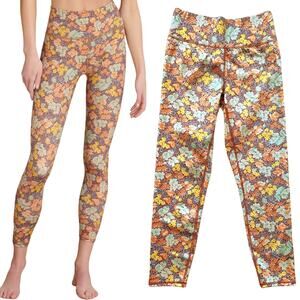 VERONICA BEARD Vilena Leggings Floral Orange Multi High Rise Workout Small NWT